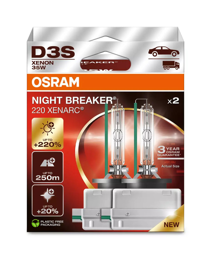 D3S OSRAM 66340XN2 NIGHT BREAKER 220 XENARC BULBS (2 PACK)
