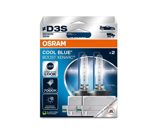 D3S OSRAM 66340CBB COOL BLUE BOOST HID XENON BULBS (2 PACK)